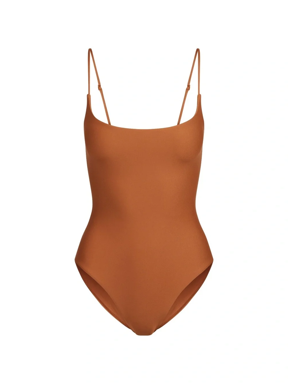 SKIMS Rust-Brown One-Piece Swimsuit with Slim Adjustable Straps